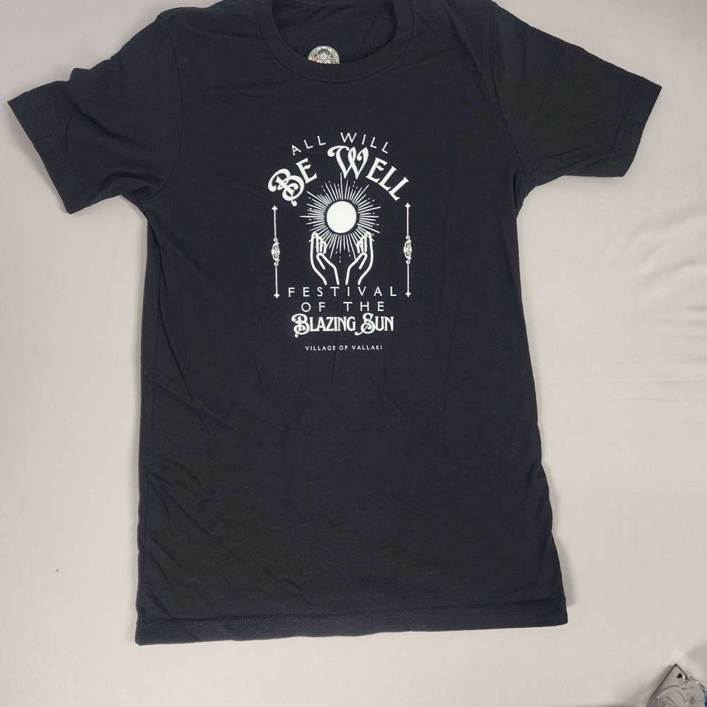 Sweet Beans Bazaar Graphic Tee Women Small Black Excellent D&D Blazing Sun Shirt
